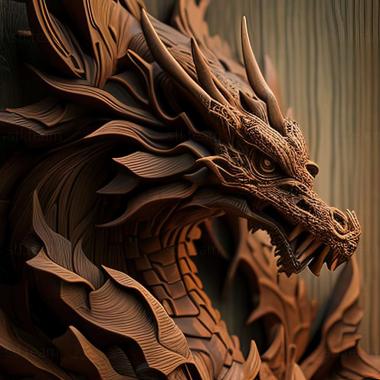 3D модель Дракон відкрився (STL)